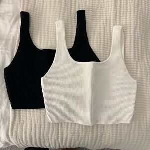 Babaton Sculpt Knit Squareneck Cropped Tank
